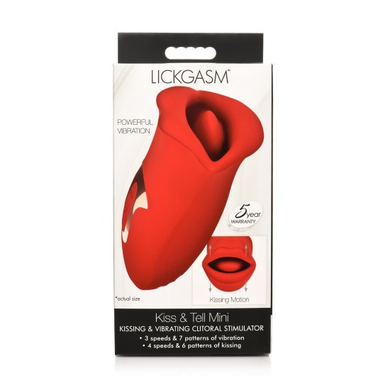 KISS AND TELL - SILICONE KISSING AND VIBRATING CLITORAL STIMULATOR - RED