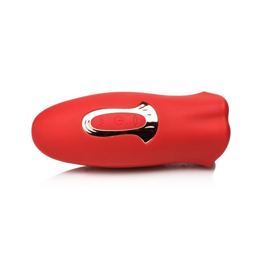 KISS AND TELL - SILICONE KISSING AND VIBRATING CLITORAL STIMULATOR - RED