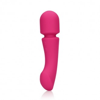 ULTRA SOFT SILICONE DOUBLE-SIDED WAND VIBRATOR - PRESTONE PINK