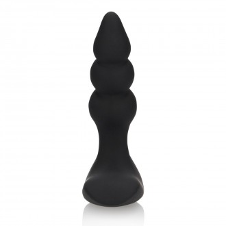 BEADED VIBRATING ANAL PLUG WITH REMOTE CONTROL - LICORICE BLACK