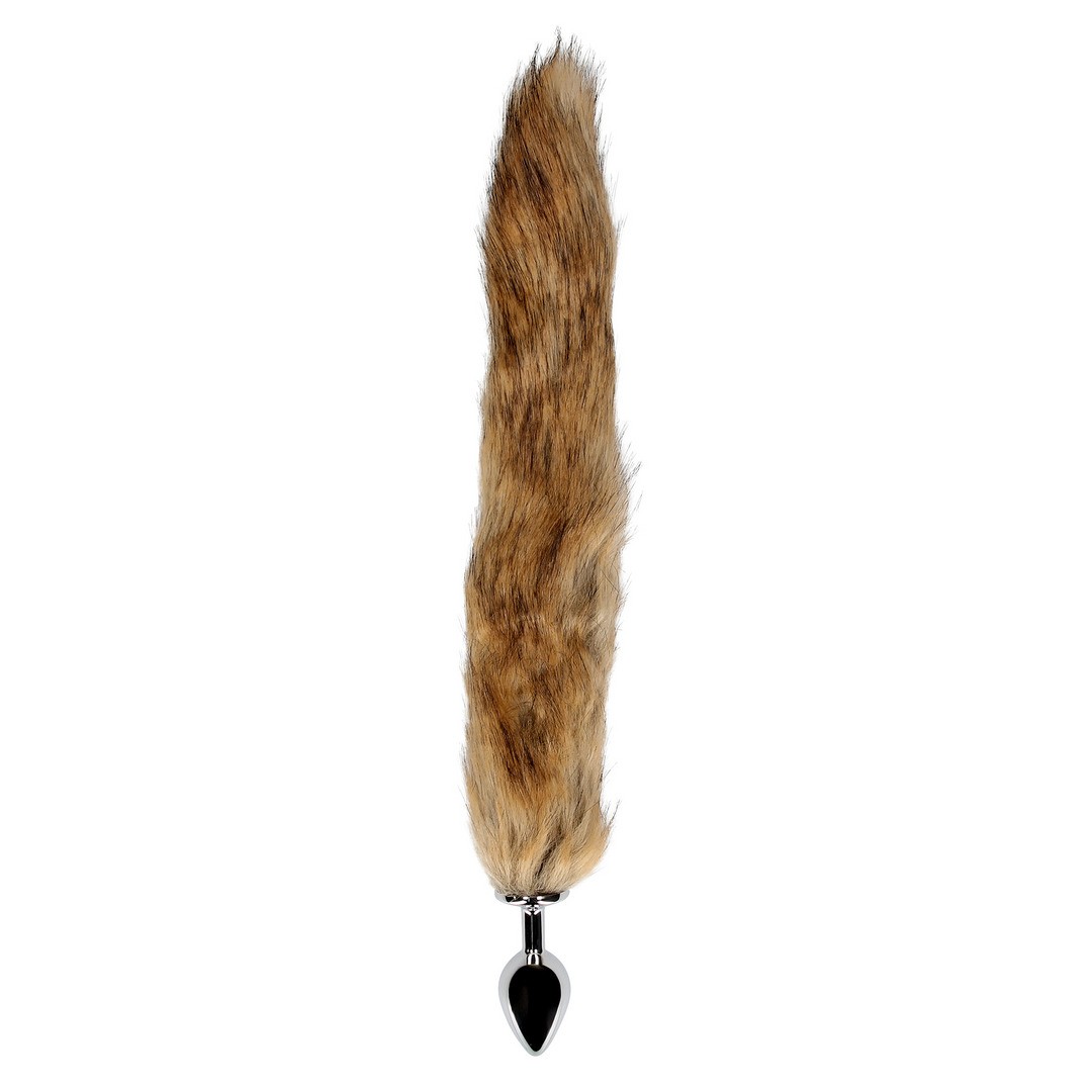 FOX TAIL WITH METAL BUTT PLUG - BROWN