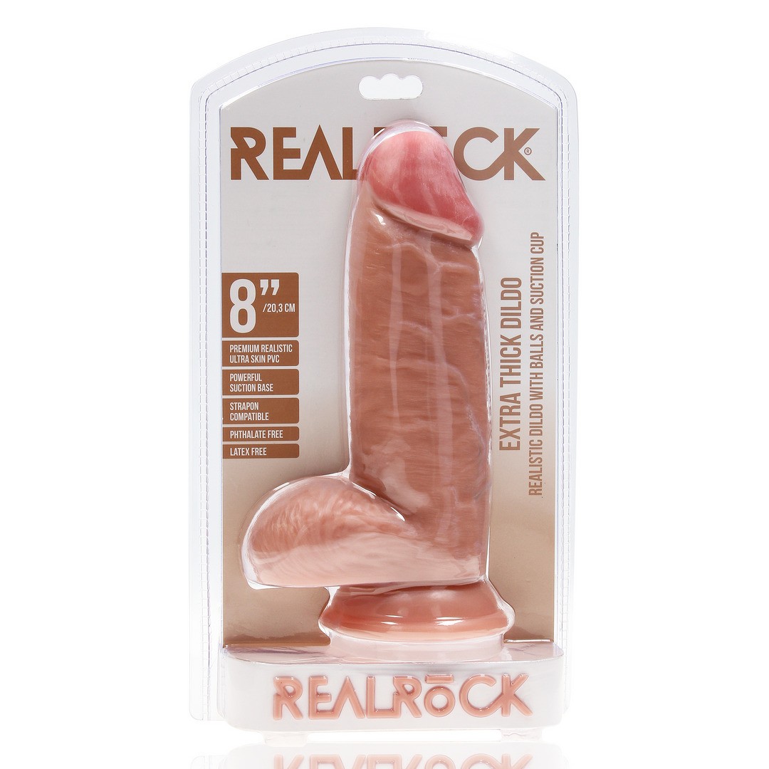 EXTRA THICK STRAIGHT WITH BALLS 8 / 20,3 CM - FLESH