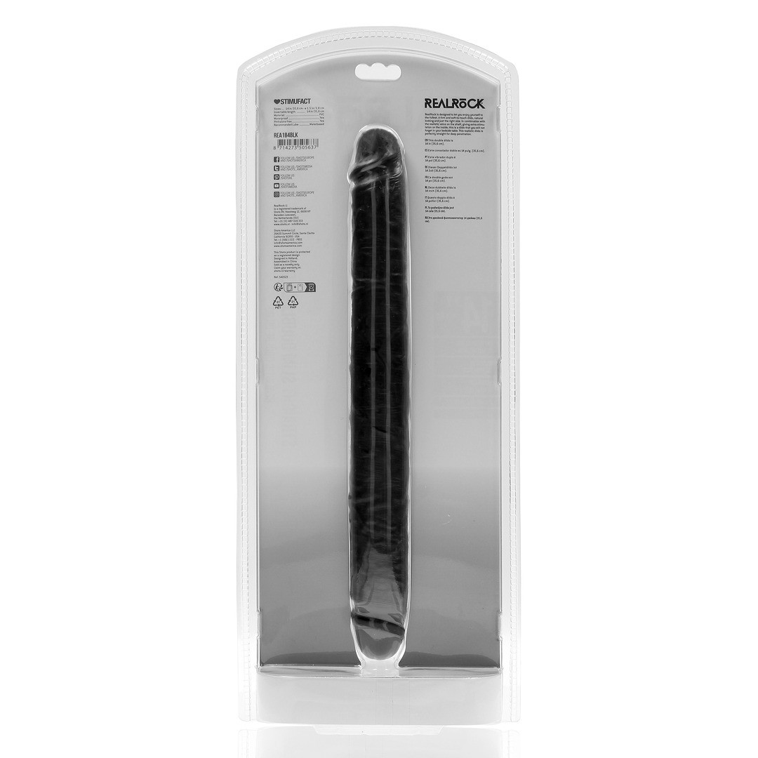 SLIM DOUBLE ENDED DONG 14 / 35,6 CM - BLACK