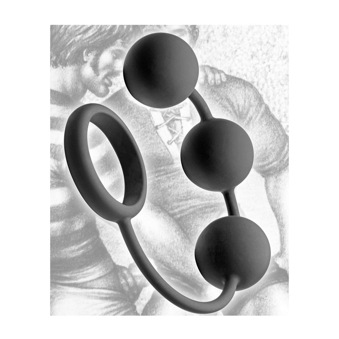 SILICONE COCKRING WITH 3 WEIGHTED BALLS