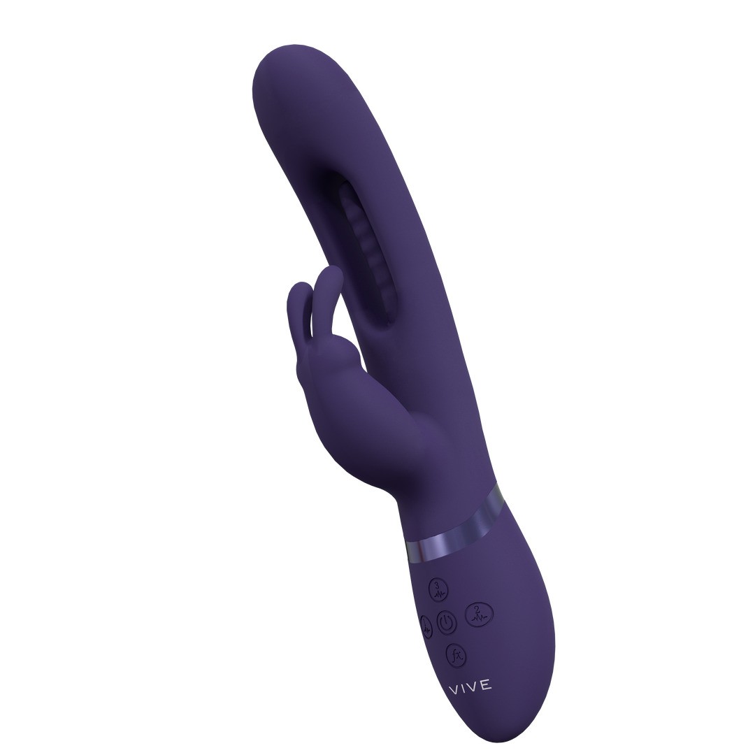 MIKA - TRIPLE MOTOR - VIBRATING RABBIT WITH INNOVATIVE G-SPOT FLAPPING STIMULATOR - PURPLE