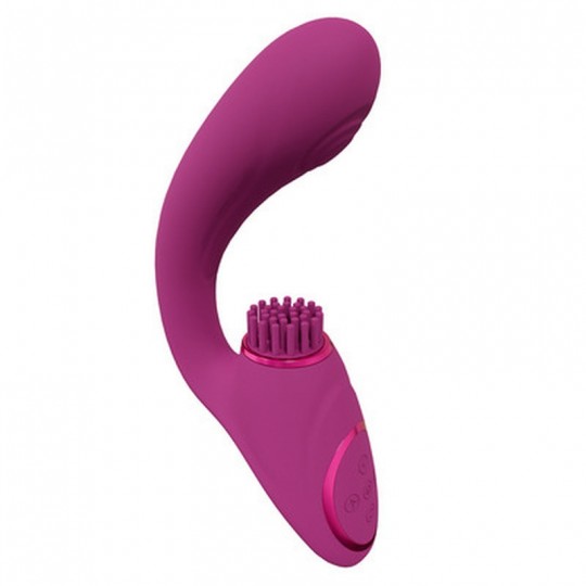 GEN - TRIPLE MOTOR G-SPOT VIBRATOR WITH PULSE WAVE AND VIBRATING BRISTLES - PINK