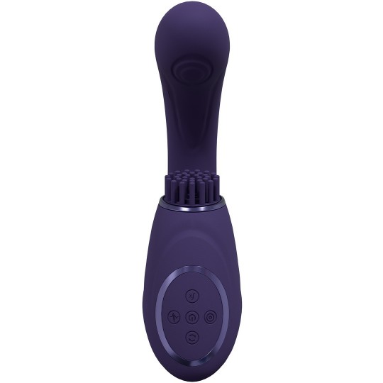 GEN - TRIPLE MOTOR G-SPOT VIBRATOR WITH PULSE WAVE AND VIBRATING BRISTLES - PURPLE