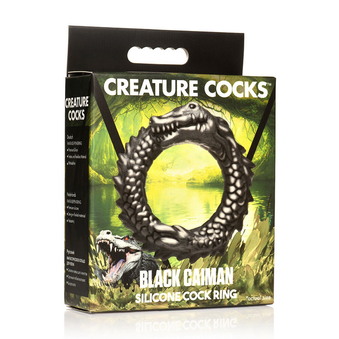 BLACK CAIMAN - SILICONE COCK RING - BLACK