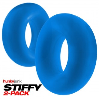 STIFFY - 2-PACK NO-ROLL COCKRINGS - TEAL ICE