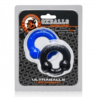 ULTRABALLS - 2-PACK NODULE PRESSURE COCKRINGS - BLACK / POLICE BLUE