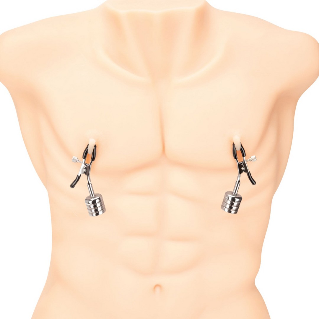 NIPPLE CLIPS WITH MAGNETIC WEIGHTS - SILVER