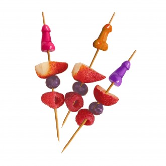 BROCHETTES SUPER FUN PENIS - HOR D'OEUVRE'S PICKS - SET OF 6 LITTLE GENIE PRODUCTIONS