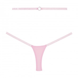 CHERISHED - LACE AND MESH THONG - OS - PINK