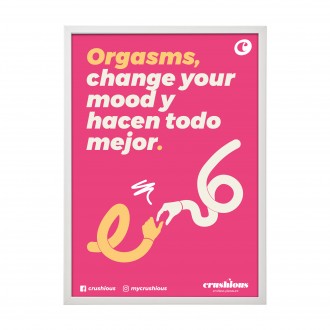 CRUSHIOUS WHITE FRAME WITH ORGASMS HACEN TODO MEJOR POSTER 50 X 70 CM