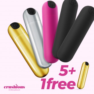 5 + 1 GRATUITO IMOAN BALA VIBRADORA RECARGABLE CRUSHIOUS MULTICOLOR