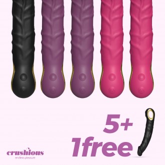 5 + 1 GRÁTIS MAGNUS VIBRADOR REALISTA CRUSHIOUS MULTICOLOR