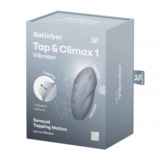 SATISFYER TAP &amp; CLIMAX 1 BLUE GREY STIMULATOR