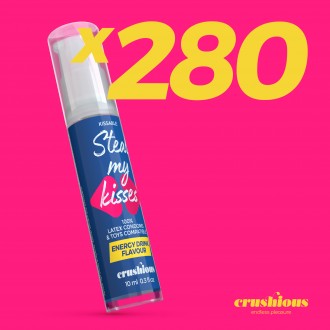 PACK DE 280 GELÉE LUBRIFIANTE STEAL MY KISSES AU ARÔME DE BOISSON ÉNERGISANTE CRUSHIOUS 10ML