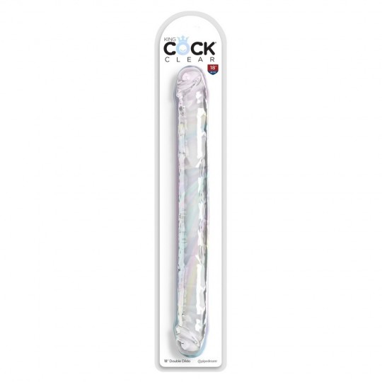 DOUBLE GODE 18&quot; KING COCK CLEAR