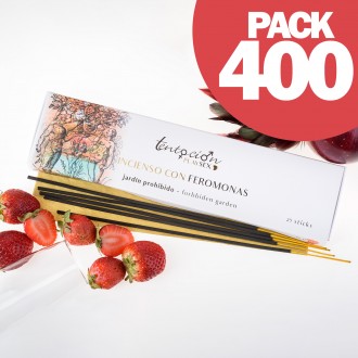 PACK DE 400 INCENSOS COM FEROMONAS AROMA JARDIM PROIBIDO TENTACIÓN PLAY SEX