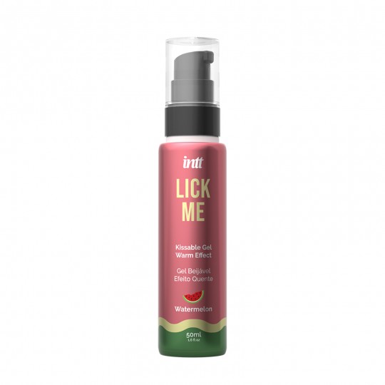 GEL BEIJÁVEL COM EFEITO CALOR E SABOR A MELANCIA LICK ME INTT 50ML