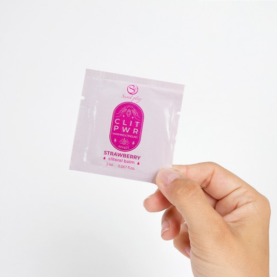 SECRET PLAY CLIT PWR SACHET - STRAWBERRY CLITORAL BALM 2ML