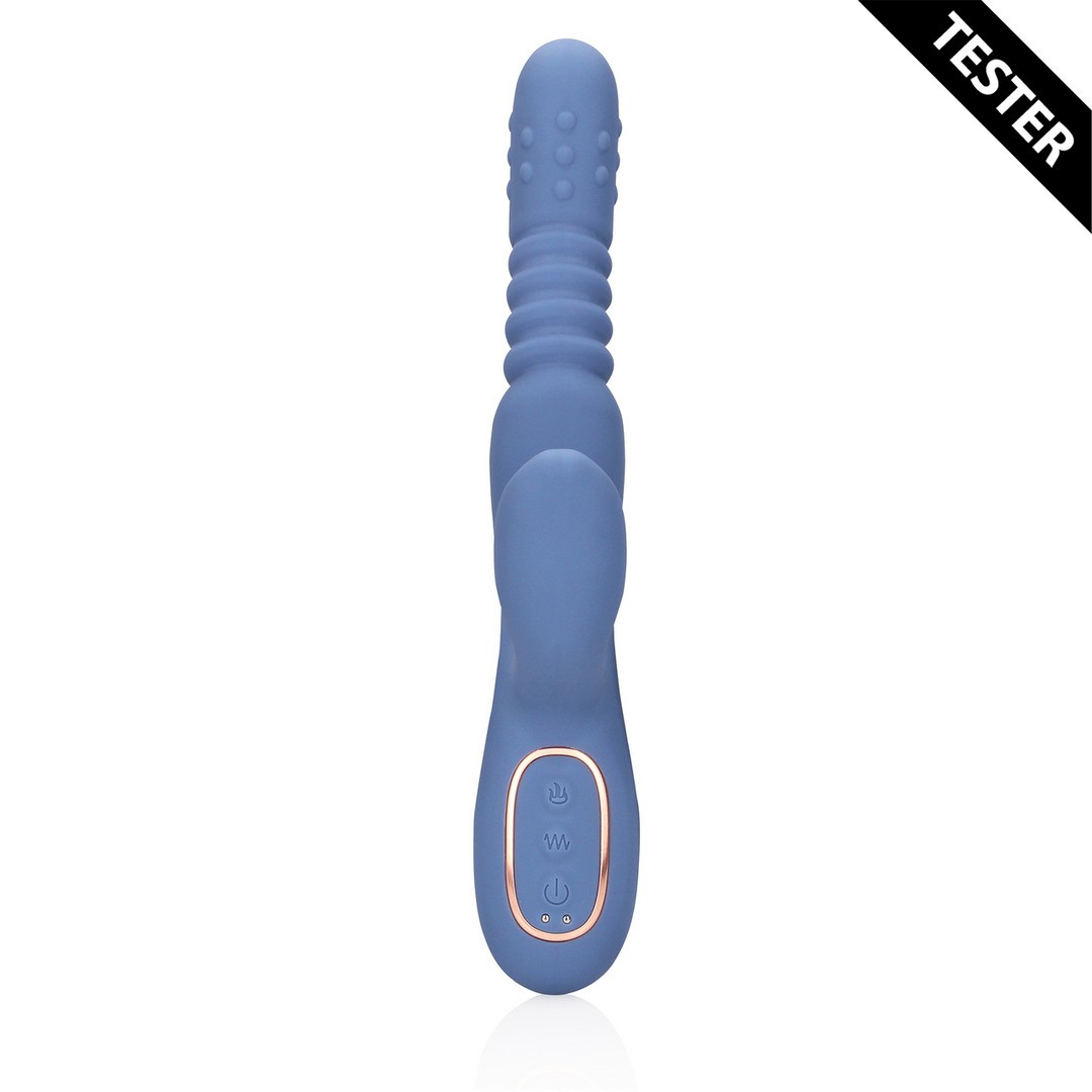 ROTATING BEADS AND THRUSTING RABBIT VIBRATOR - BLUE NOVA - TESTER