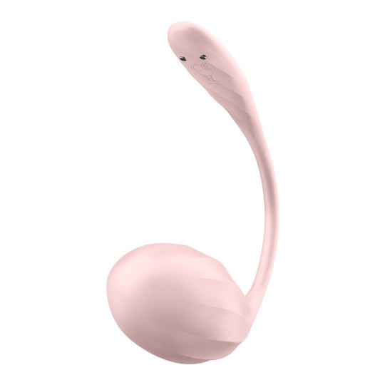 SATISFYER RIBBED PETAL CONNECT APP WEARABLE COUPLE VIBRATOR ROSE