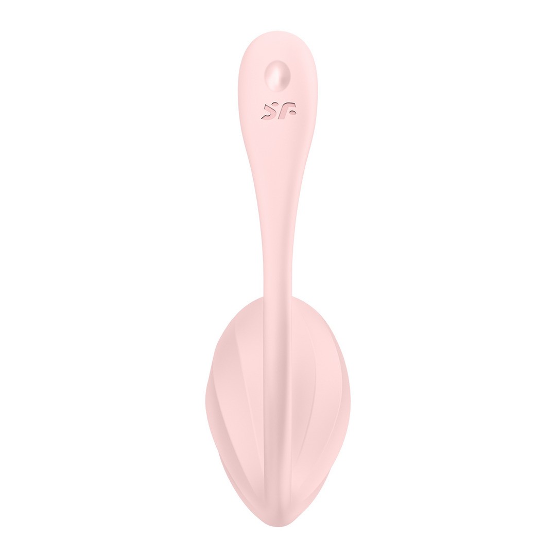 SATISFYER RIBBED PETAL CONNECT APP WEARABLE COUPLE VIBRATOR ROSE