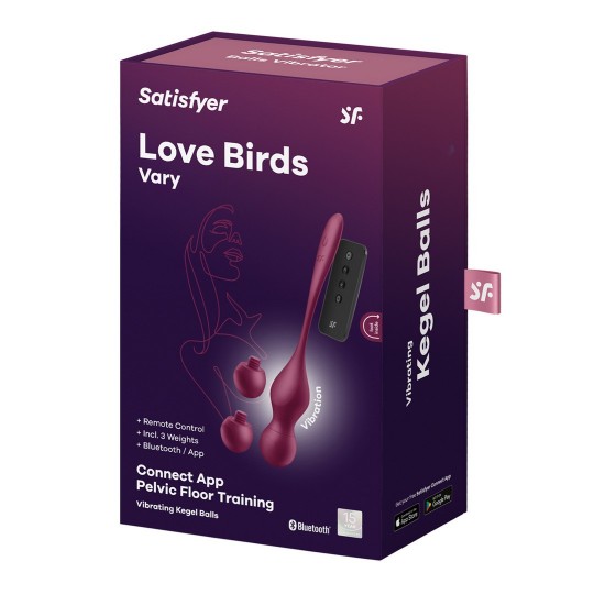 LOVE BIRDS VARY - CONNECT APP PELVIC FLOOR TRAINING - WINE RED