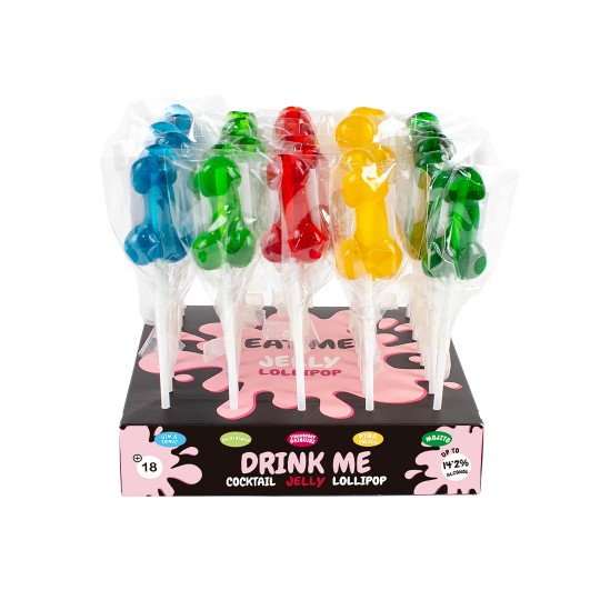 SECRET PLAY ASSORTED ALCOHOL PENIS LOLLIPOPS DISPLAY (40 UNITS)