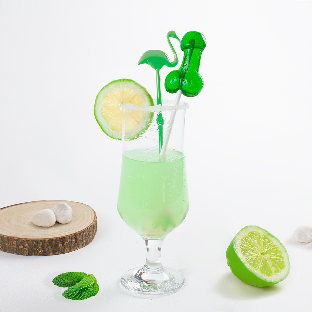 PIRULETA CON FORMA DE PENE AROMATIZADA CON MOJITO Y CON ALCOHOL SECRET PLAY