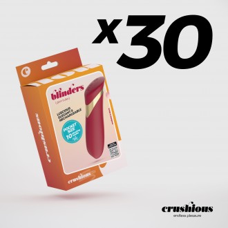 CONFEZIONE DA 30 BLINDERS PROIETTILE VIBRANTE RICARICABILE ROSSO CRUSHIOUS