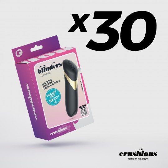 PACK DE 30 BLINDERS BALA VIBRATÓRIA RECARREGÁVEL CRUSHIOUS PRETA