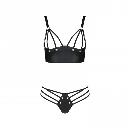 CONJUNTO DE 2 PEÇAS MALWIA BIKINI PRETO TAMANHO QUEEN PASSION