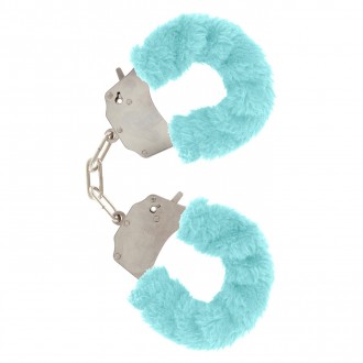 FURRY FUN CUFFS PALE BLUE PLUSH