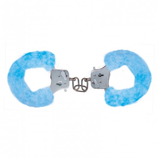 FURRY FUN CUFFS PALE BLUE PLUSH