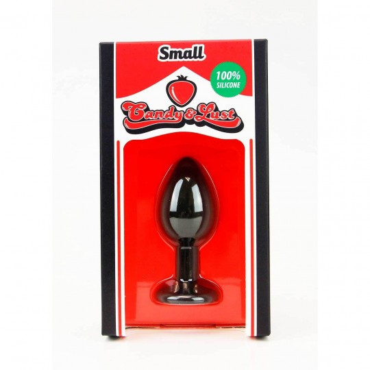 PLUG ANAL EN SILICONE PETIT AVEC BIJOU NOIR CANDY LUST