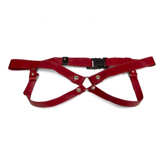 LULÚ LAFEM RED LEATHER HANDMADE HARNESS 3 CM/ L