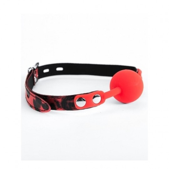 ARGUS TOYS ARGUS FETISH RED LEOPARD BALL GAG