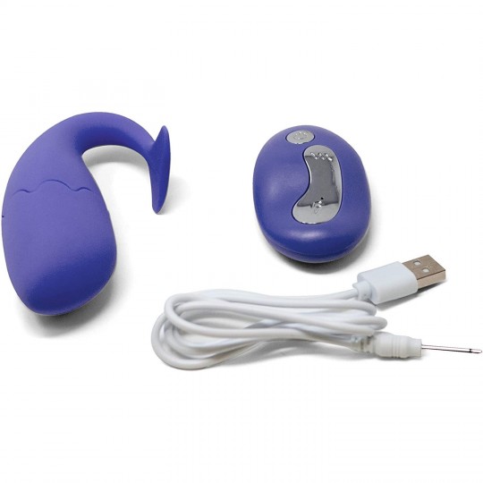 EVOQUE RECHARGEABLE VIBRATING EGG WITH CONTROL BARINE PURPLE