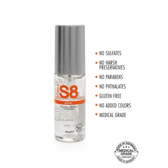 STIMUL8 S8 WATERBASED ANAL LUBE 50ML