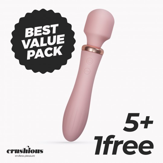 PACK 5 + 1 FREE CRUSHIOUS DUAL MASSAGE WAND JINX ROSÉ WINE MASSAGE