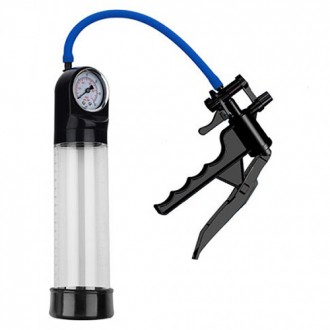 PRESSURE TOUCH GUN PENIS PUMP WITH GAUGE CLEAR