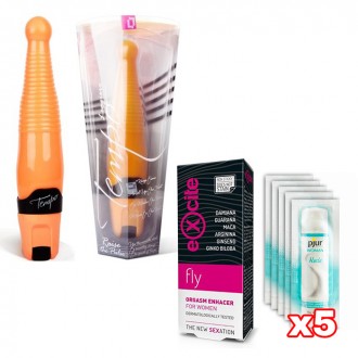 PACK WOMAN VIBRADOR LEGGIERO + POTENCIADOR DE ORGASMO + 5X LUBRICANTE WOMAN NUDE