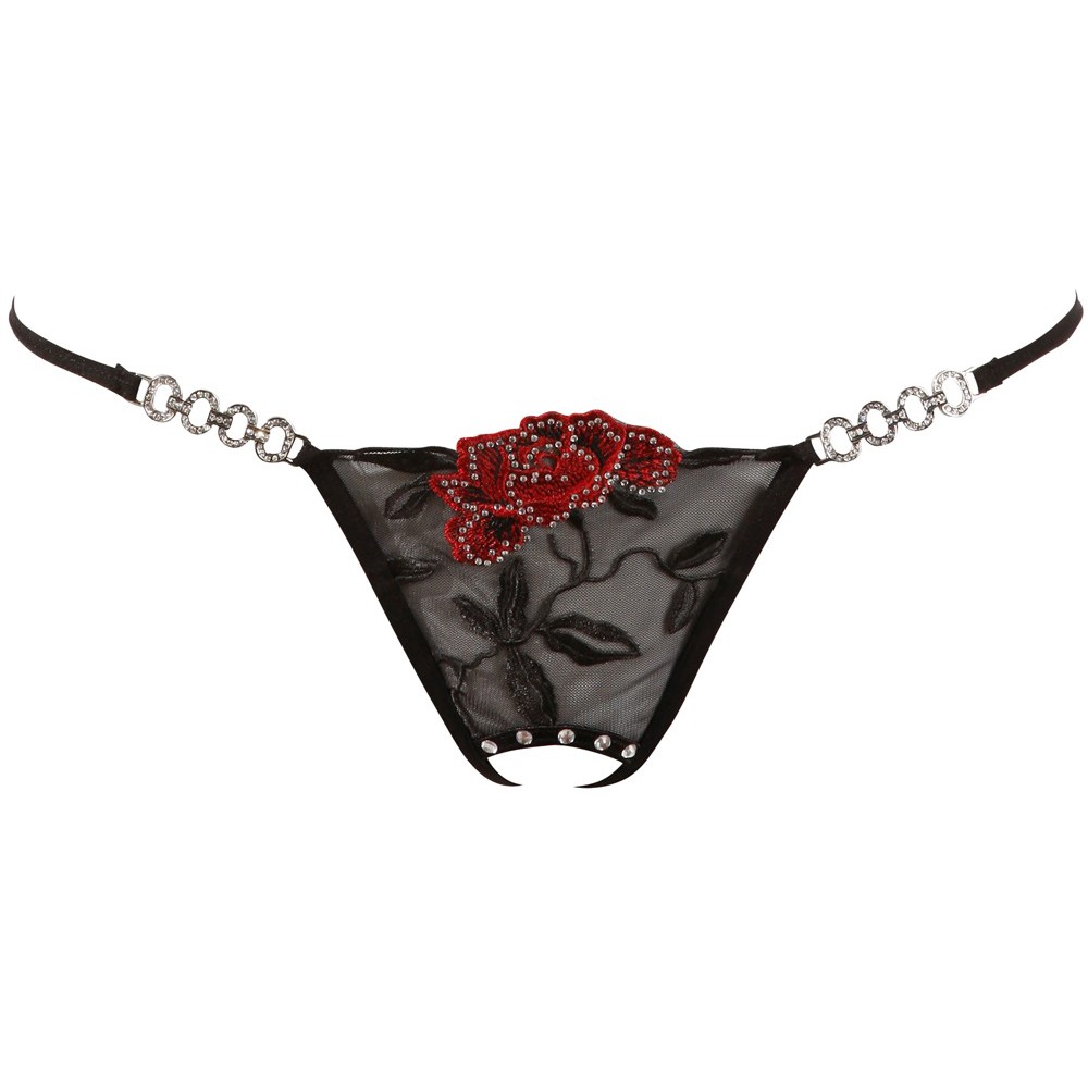 CROTCHLESS ROSE THONG