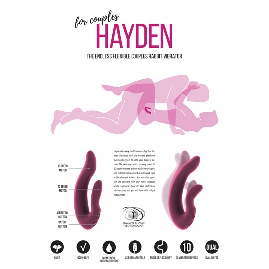 VIBRADOR RECARGABLE HAYDEN JIL TESTER ROSA