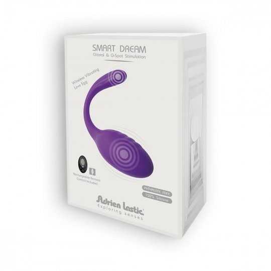 ADRIEN LASTIC SMART DREAM II RECHARGEABLE VIBRATOR WITH MINI REMOTE PURPLE