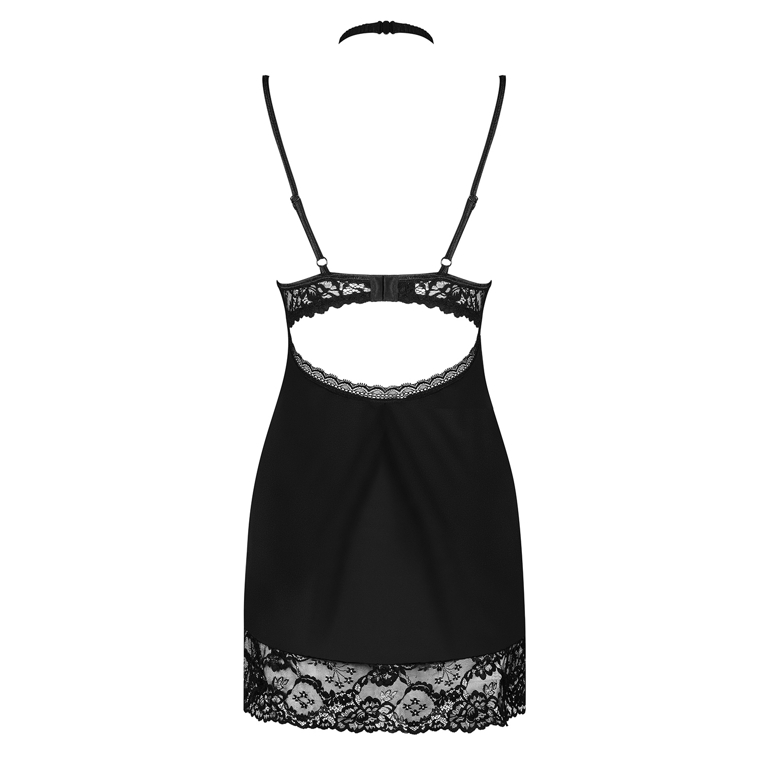 OBSESSIVE RAQUELIA CHEMISE AND THONG BLACK