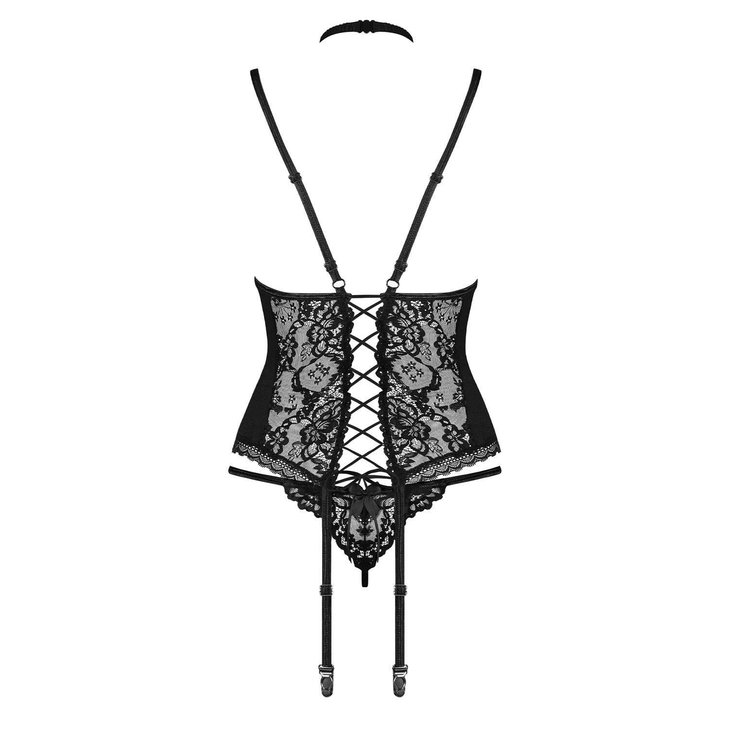 OBSESSIVE RAQUELIA CORSET AND THONG BLACK